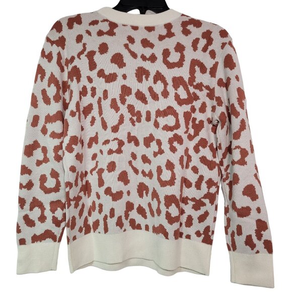 Daily Ritual Women Leopard Print Soft Knit Sweater Long Sleeves Crew Neck Small - Picture 2 of 9